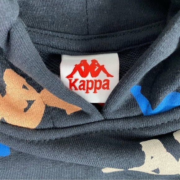 NWT | Kappa Kids' Authentic Sneek Print Hoodie Size 8Y in Black-Orange-Blue - Picture 2 of 11